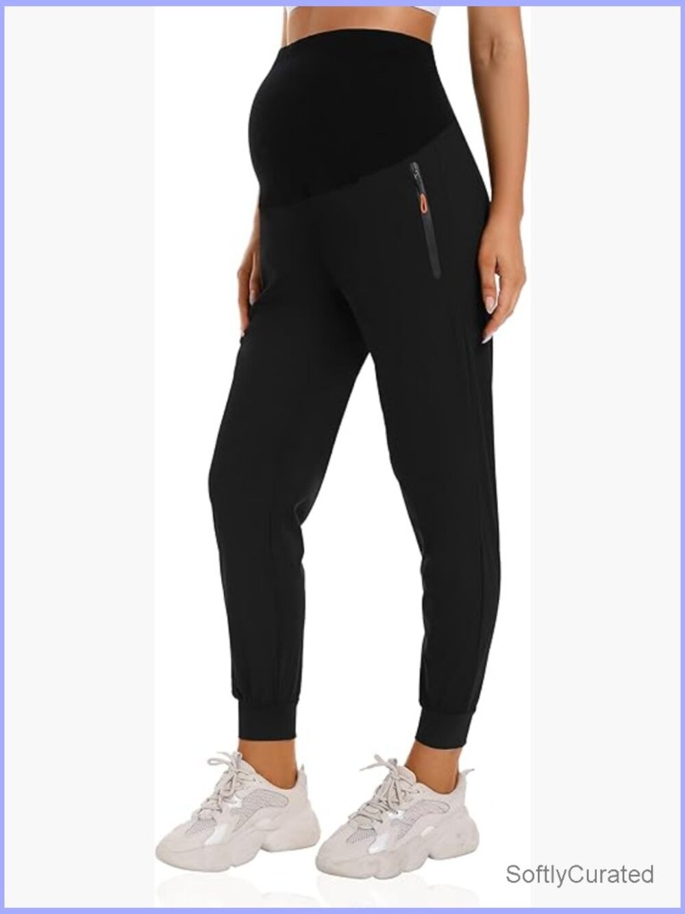 Maternity Joggers Quick Dry Zipper Pockets Scrub Pants Pregnancy Activewear